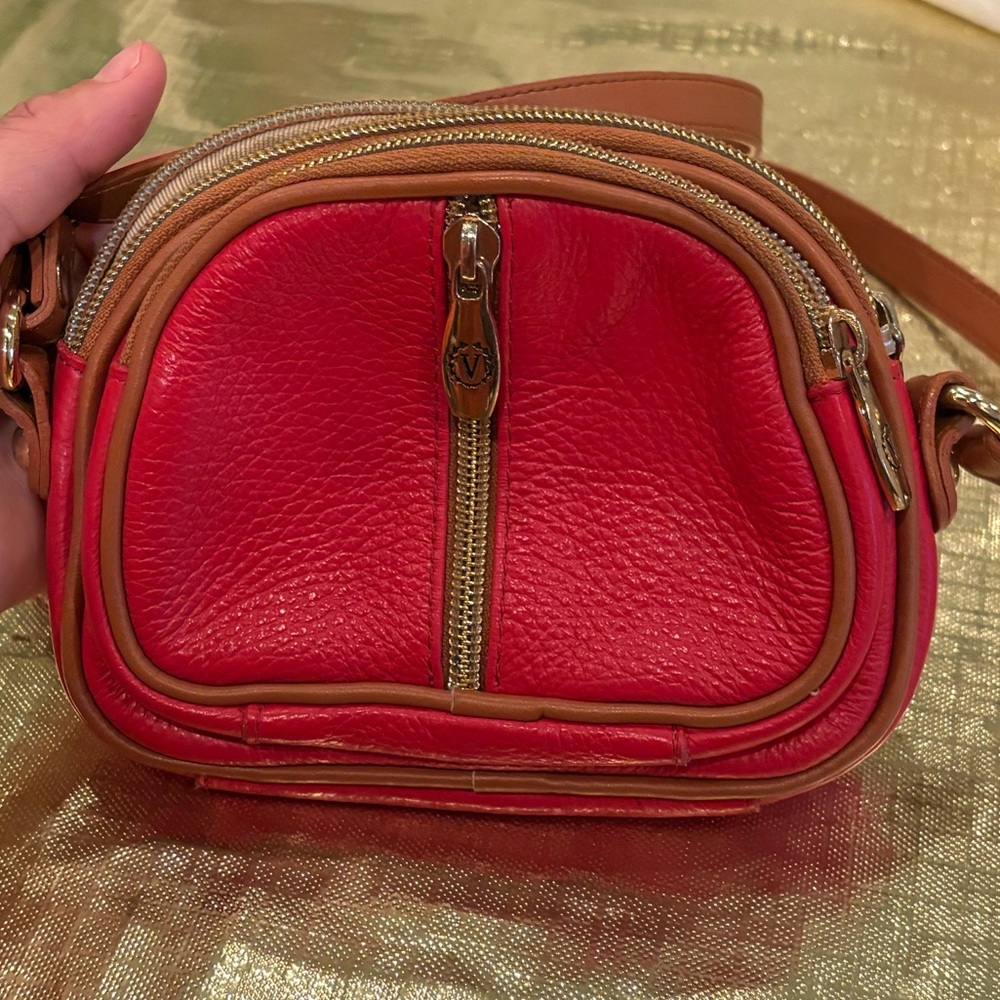 Valentina Red and Tan Crossbody Bag